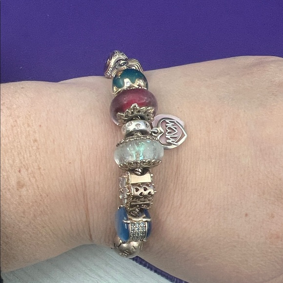 Pandora Jewelry - Pandora Gold and Multicolor Charm Bracelet